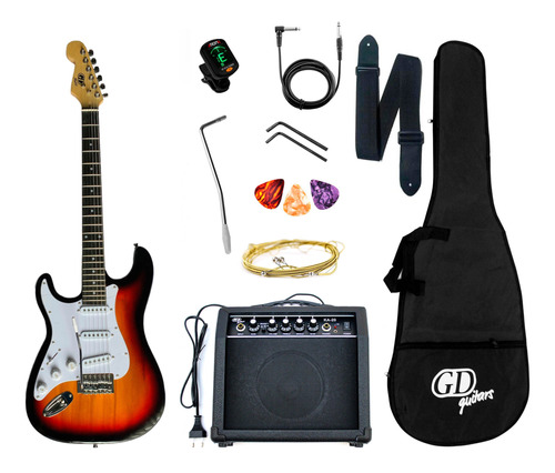 Pack Guitarra Eléctrica Stratocaster Gd Guitars