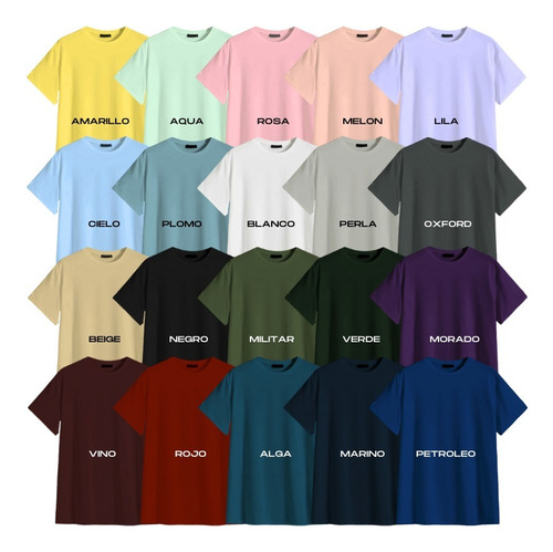 Playeras Oversize 6 Pzs Comodas Para Hombre Gama De Colores