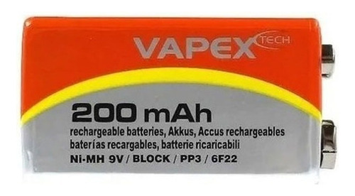 Batería Vapex 9v 200 Mah Recargable V005