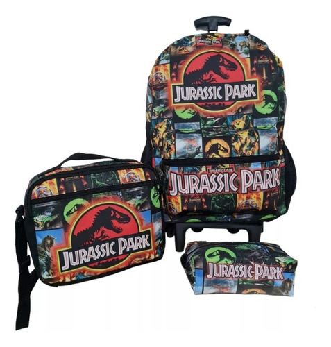 Kit Mochila Rodinhas Jurássic Park Meninos