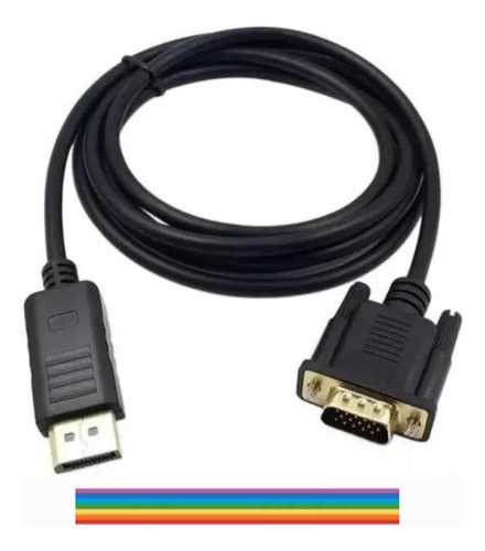 Kit 02 Uni Cabo Adaptador Displayport Macho X Vga Macho 1.8m