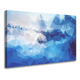 Quadro Decorativo Abstrato Azul Geométrico Sala Escritório Cor Preto