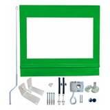 Toldo Retrátil Cortina 2,91 X 2,90 Kit Sem Tubos Cor Verde Limão - Transparente No Meio