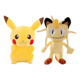 Peluche Pokemon Pikachu Meowth Juguetes Bebe Set 2 Pzas