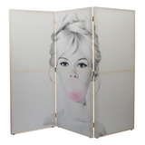 Biombo Decorativo Brigitte Bardot Con Chicle Rosa Sc