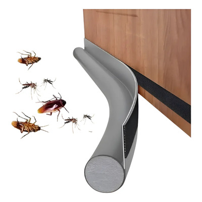 Tira Guardapolvo Puerta Cubre Cinta Adhesivo Burlete Polvo Color Gris Cuero Sintético | MercadoLibre
