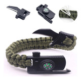 Pulsera Outdoor Silbato-pedernal-brújula-cuchillo Color Od