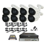 Kit Video Vigilancia 8 Cámaras 4k Dahua Cctv 2 Tb Baluns