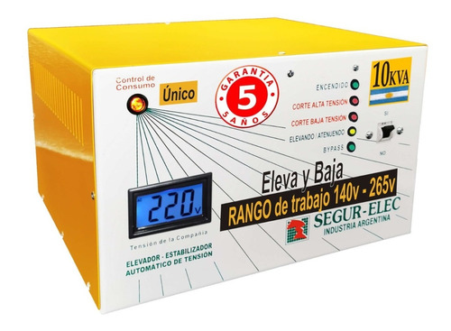 Estabilizador Elev Tensión Automático 10kva Rango 140-265v