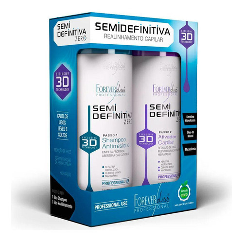 Kit Progressiva Semi Definitiva Zero 2x 1 Litro Forever Liss