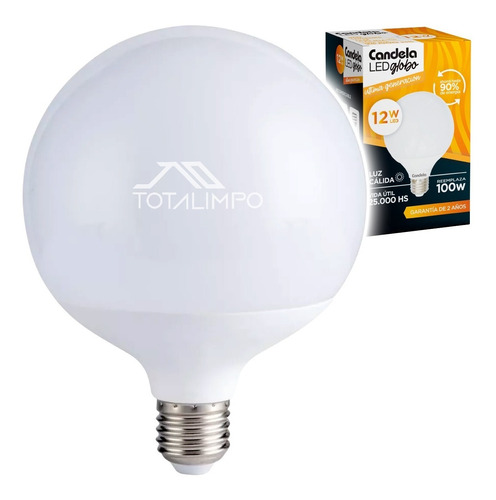 Lámpara Led Globo 12w (100w) Luz Cálida Candela 6801 Cuota