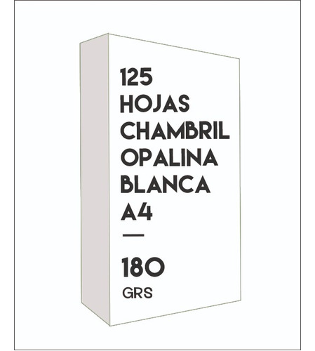 Opalina Cartulina A4 125 Hojas 180 Grs Chambril Blanco