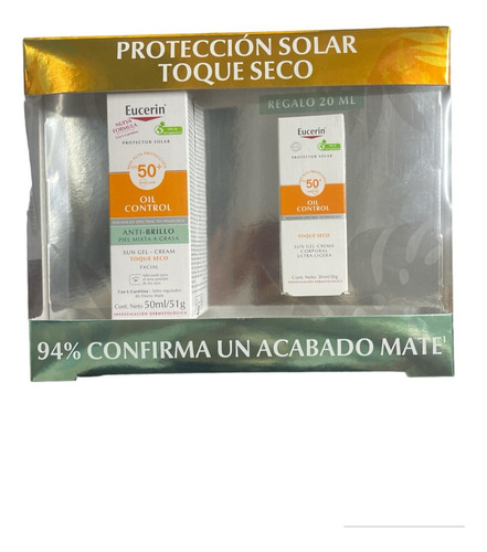 Kit Eucerin Protector Solar Oil Control 50ml+oilcontrol 20ml