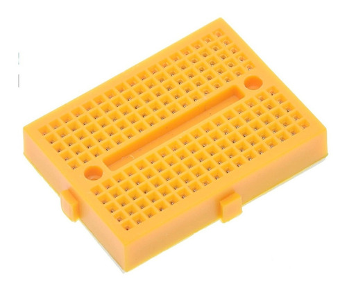 Mini Protoboard 170 Pontos Com Trava Amarelo