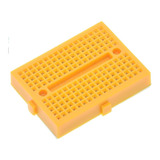 Mini Protoboard 170 Pontos Com Trava Amarelo