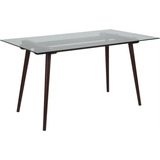 Flash Furniture Mesa De Comedor De Cristal, 1 Paquete, Trans