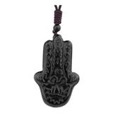 Asgift Collar De Obsidiana Negra Con Amuleto De Piedra Cura.