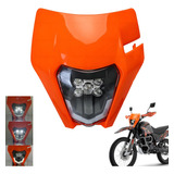 Faro Motocicleta De Led Carcasa Naranja Para Ktm Exc Mx Xc