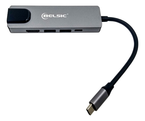 Hub Tip C A Ethernet 3.0 + 2 Usb 3.0 + Hdmi + Tip C - 5 En 1