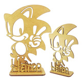 10 Display Centro De Mesa Sonic Em Mdf Nome Personalizado