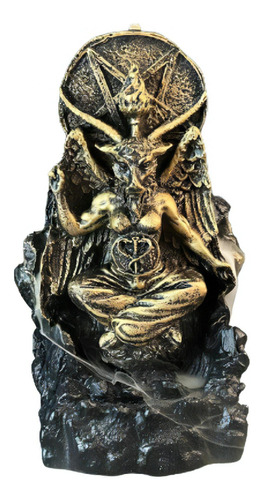 Incensário Cascata Baphomet - Decoração Em Resina Cor Dourado Baphomet Cascata