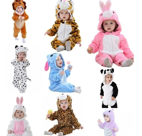Pijama Y Disfraz Enterito Polar  Bebés Animalitos 