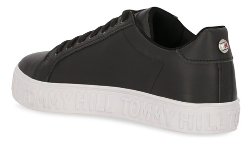 Tenis Sneakers Tommy Hill Dama Negro Cordones 607-32
