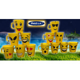 Taza Conica Emoticon Ceramica - Pack Surtido X 18u 