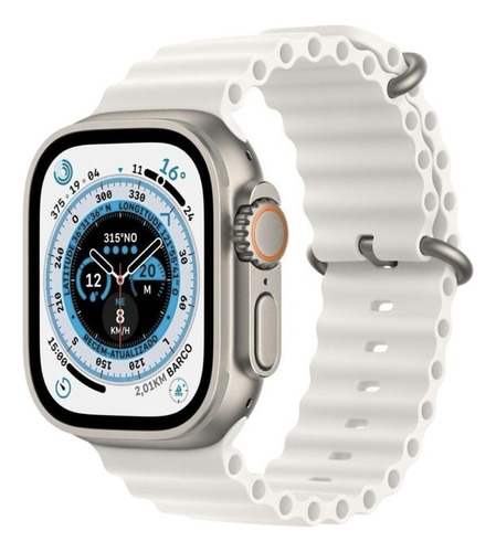 Apple watch ultra Titânio 49 mm Pulseira Oceano Branca 