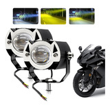 Par Faros De Lupa Doble Color 120w 3 Modo Auto Moto 24000lm