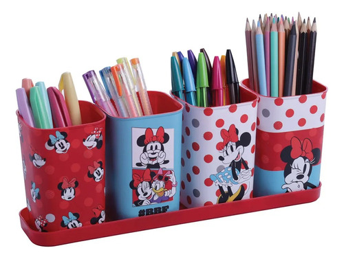Porta Lápis Caneta Disney Kit Organizador Infantil Criança