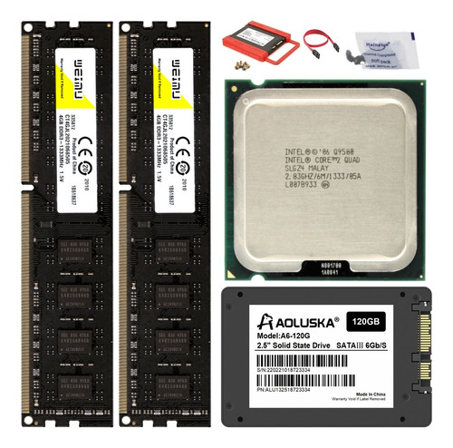 Core 2 Quad Q9500 2,83ghz + Ddr3 8gb (2 X 4gb) + Ssd 120gb