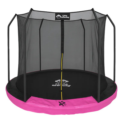 Trampolin 10ft 3m Brincolin Seguridad Empotrado Malla Lona De Salto Negro Cobertor De Resortes Rosa