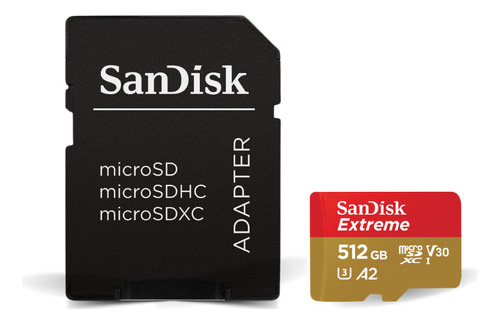 Cartao Memoria Sandisk Micro Sdxc Extreme A2 190mb/s 512gb