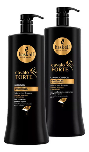  Kit Haskell Cavalo Forte Shampoo E Condicionador 1l