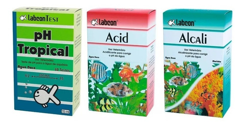 Kit Teste Alcon Labcon Ph , Alcali , Acid Aquarios Agua Doce