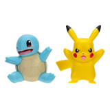 Figura Pokemon Pikachu Y Squirtle Pack Set Batalla 5cm