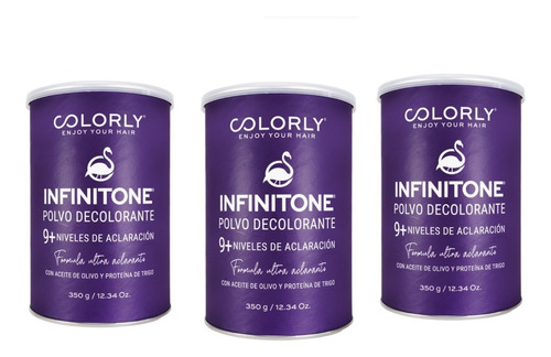 3 Piezas - Polvo Decolorante Azul Infinitone Colorly® 350gr