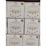 12 Copas De Champagne Cristalinas 190 Ml Copa Elegante Set