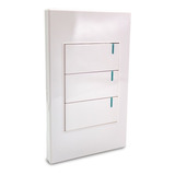 Interruptor Triple Conmutable Blanco Premium White De Lujo 