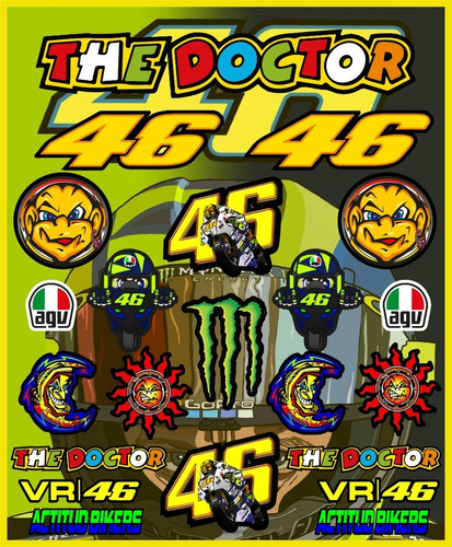 Kit De Stikers The Doctor 46 Valentino Rossi
