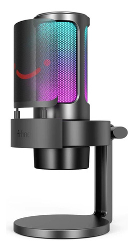 Microfone Mesa Condensador Cardioide Gamer Led Rgb A8 Preto