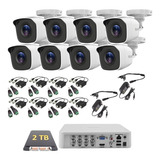 Kit Video Vigilancia 8 Cámaras Hikvision Hd-1080p 2 Tb Balun
