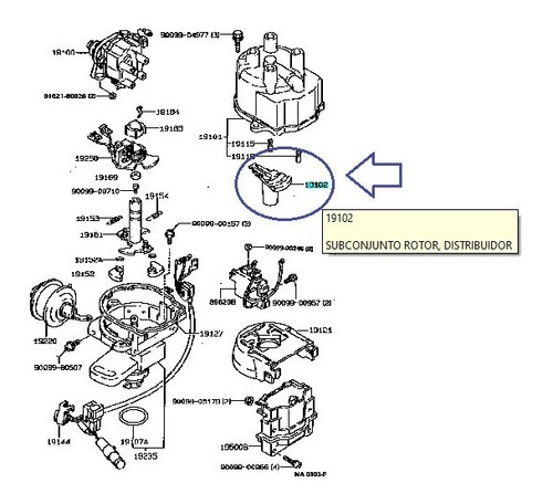 Rotor Distribuidor Tercel 90 91 92 93 94 95 96 97 98 99 2000 Foto 10