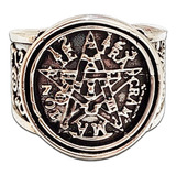 Anillo Tetragramaton Amuleto Protector Pentáculo Pentagrama