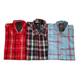 Camisa Social Xadrez Kit Com 3 Masculino Rodeio Manga Longa