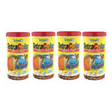 4 Botes De Alimento Tetra Color Tropical Flakes Hojuela 200g