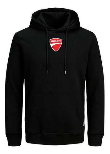 Buzo Chompa Hoodies Ducati Negro P 100% Algodon Perchado 