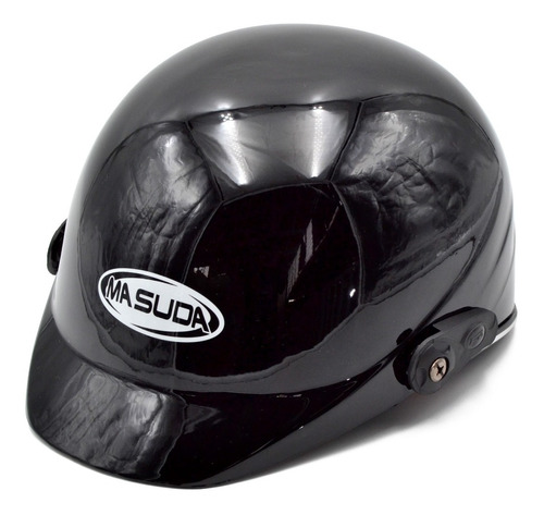 Casco Cachucha Negro Gloss Moto Chopper Bici Abs Resistente