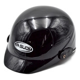 Casco Cachucha Negro Gloss Moto Chopper Bici Abs Resistente